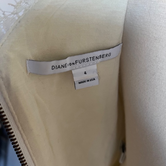 Diane Von Furstenberg Ivory Zarita Lace Mini Cocktail Special Occasion Dress 4 - Picture 13 of 15
